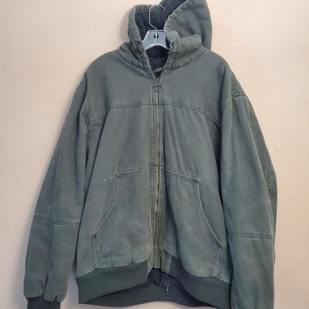 G.H. Bass & Co. Hard Service Sherpa‎ Lined Hooded Canvas Bomber Jacket